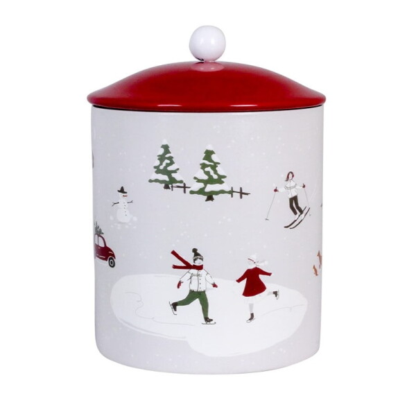 Strömshaga Plechová dóza Winterland Large, červená barva, kov