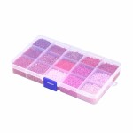 Skleněný rokajl - červeno růžový mega mix - ∅ 2 mm - krabička