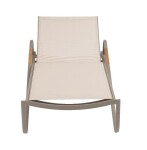 KETTLER DIAMOND hliníkové lehátko s teakovými područkami - taupe / béžová