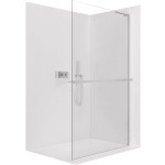 CERANO Sprchová zástěna Walk-in Onyx L-pravá vzpěra - 8 mm + polička/držák na ručníky - chrom, transparentní sklo - 50x200 cm