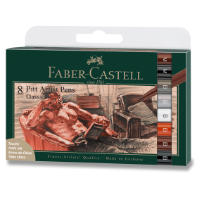 Popisovač Faber-Castell Pitt Artist Pen Brush Classic sada 8 ks, různé hroty