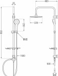 MEXEN/S - T05 černá sprchový sloup 798050593-70