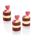 Dortisimo Čokoládová dekorace Srdíčko růžové trojité (12 ks)