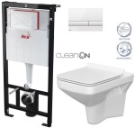 ALCADRAIN Sádromodul - předstěnový instalační systém s bílým tlačítkem M1710 + WC CERSANIT CLEANON COMO + SEDÁTKO AM101/1120 M1710 CO1