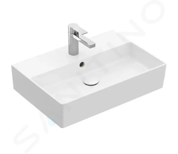 VILLEROY & BOCH - Memento 2.0 Umyvadlo nábytkové 500x420 mm, s přepadem, otvor pro baterii, CeramicPlus, alpská bílá 4A225GR1