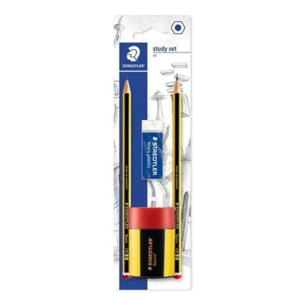 Staedtler Noris 120 Study Set / Grafitové tužky / HB / sada 2 ks / ořezávátko + guma (120 511BKD)