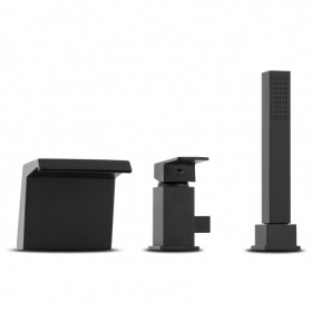 Erga Trio, 3-otvorová vanová baterie, černá matná, ERG-YKA-BW.TRIO-BLK