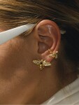 ELENYS Bee Sparkly – pozlacené náušnice 18K žluté zlato