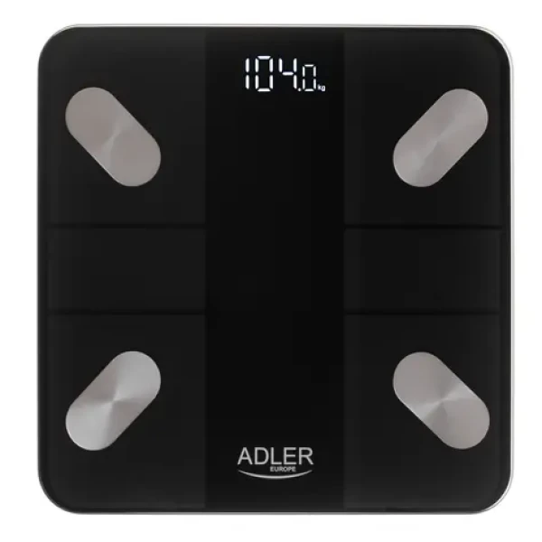 Adler AD 8186b černá / Osobní váha / Bluetooth 4.2 / Analýza tělesného složení / Max. 180 kg (AD 8186b)