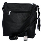 Zajímavá dámská koženková crossbody Kornel, černá