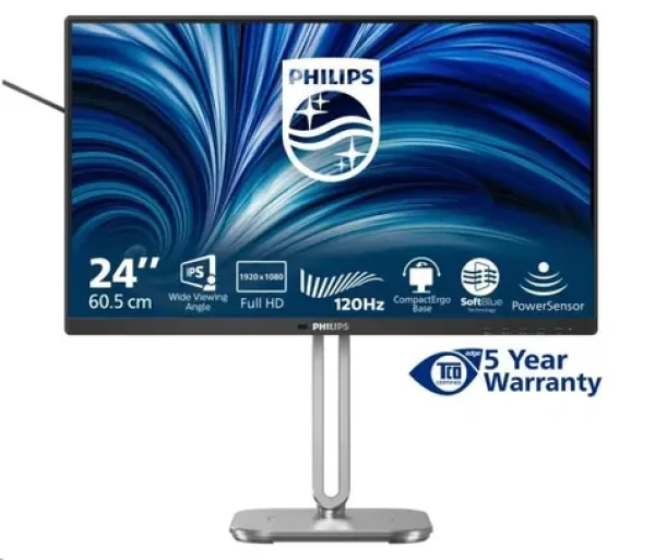 24" PHILIPS 24B2N3200JH/00 černá / IPS / 1920 x 1080 / 120Hz / 4ms / 300cd / HDMI / DP / VGA / REPRO / VESA (24B2N4200/00)
