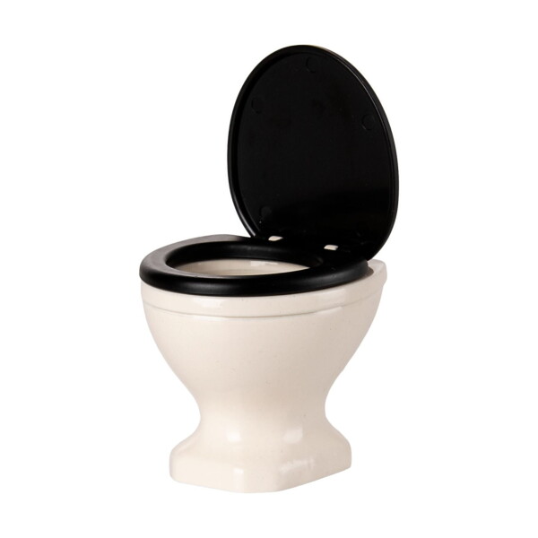 Maileg Toaleta pro myšky Maileg Off-White / Black, černá barva, kov