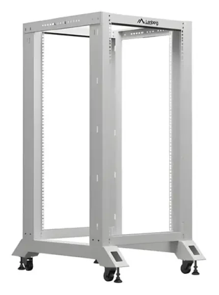 Lanberg Open Rack 22U šedá / Stojanový rozvaděč / 19" / 600×800 mm / nosnost 600 kg (OR01-6822-S)