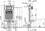 RAVAK - Příslušenství k WC Předstěnová instalace G II/1120 pro závěsné WC X01703