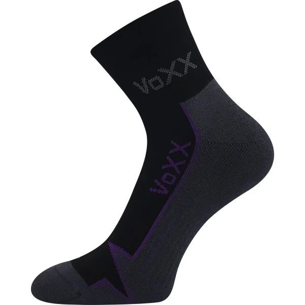 VOXX Ponožky bavlněné sportovní LOCATOR B černé s fialovou 35-38 118454