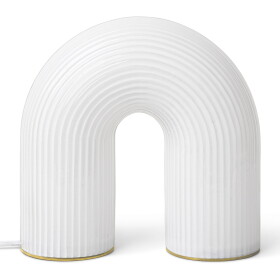 Ferm Living Stolní lampa Vuelta White, bílá barva, sklo, kov