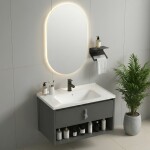 REA - Sada koupelnového nábytku s umyvadlem Toledo 60cm Grey REA-M0017