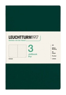 Zápisník Jottbook pur A5, 80l, tečkovaný, Forest Green, 3ks