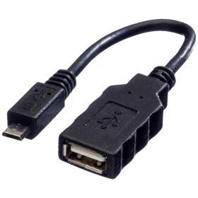 Roline USB kabel USB 2.0 USB Micro-B zástrčka, USB-A zásuvka 0.15 m černá stíněný 11.02.8311