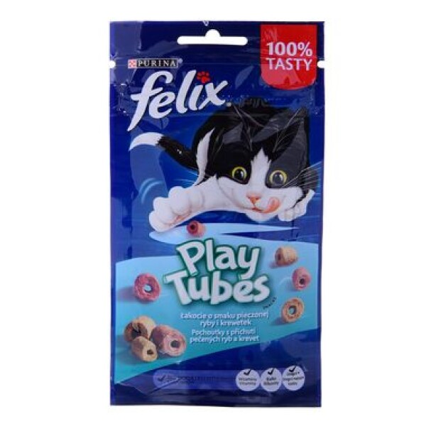 Felix pochoutka pro kočky Play tubes pečená ryba krevety 50 g