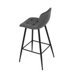 Barová židle, šedá, sametová látka, AUB-X7015 GREY2
