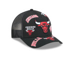 New Era Pánská kšiltovka Chicago Bulls NBA 9FORTY M-Crown A-Frame Trucker All Over černá