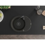 MEXEN/S - Kevin granitový dřez s odkapávačem včetně baterie Telma, černá/zlatá metalik 6517-75-670200-70-B