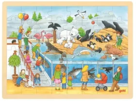 GOKI Dřevěné puzzle Návštěva Zoo