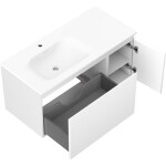 MEXEN/S - Orio koupelnová skříňka 100 cm s umyvadlem Vela levá, 1S, 1D, bílá mat 91A13-10047-3-BBFF01-W23L01