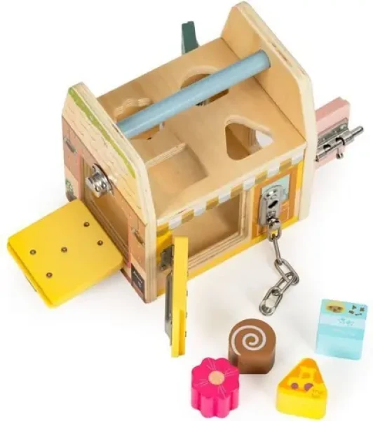 ECOTOYS Dřevěná motorická kostka
