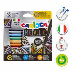 Carioca Metallic Fine Tip Markers sada 8 ks metalické popisovače
