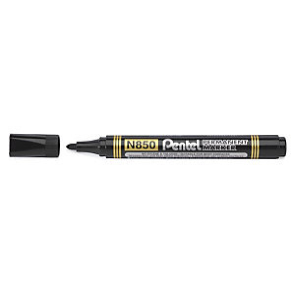 12 Permanentní popisovač Pentel černý, kuželovitý hrot, stopa 1.5mm