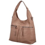 Trendy dámská koženková kabelka na rameno Gevora, starorůžová