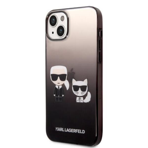 Pouzdro Karl Lagerfeld Gradient Karl and Choupette iPhone 14 Plus černé