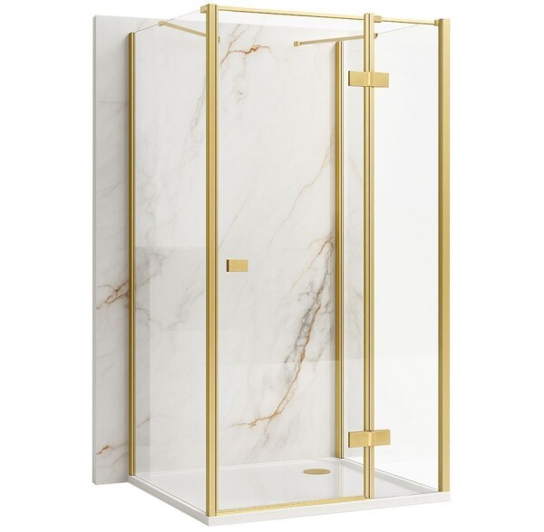 REA/S - Sprchový kout Atlas 100x100 Brush Gold vpravo KPL-K4975