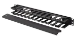 Lanberg 19" organizér kabelů černý / Organizér kabelů / plast / 1U / typ A (AK-1703-B)
