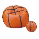 FRONTI Sedací vak - míč basketballový + taburet - světleoranžový