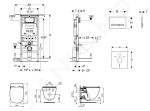 GEBERIT - Duofix Modul pro závěsné WC s tlačítkem Sigma50, alpská bílá + Ideal Standard Tesi - WC a sedátko, Aquablade, SoftClose 111.355.00.5 NU8