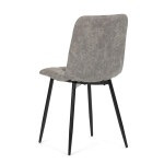 Židle jídelní, šedá látka cowboy, nohy černý kov