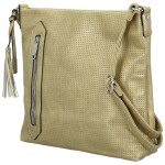 Stylová dámská koženková crossbody kabelka Bessy, zlatá