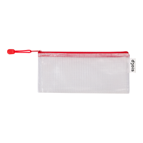 Djois obálka se zipem, DL, PVC síťovina, červená, 8 ks