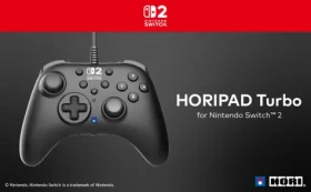 HORI HORIPAD Turbo černá / Ovladač pro Nintendo Switch 2 / drátový / USB-A 3m