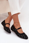 Zdobené dámské baleríny s páskem Černé Olivisse 39