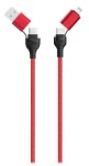 2GO černá, červená / Nabíjecí kabel 4v1 / USB-A, USB-C - USB-C, Lightning / 1,2 m (797370)