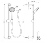 IDEAL STANDARD - Idealrain Set sprchové hlavice, tyče a hadice, černá BD142XG