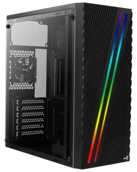 Aerocool Streak černá / PC skříň / Midi Tower / ATX / RGB podsvícení / boční okno / bez zdroje (AEROPGSSTREAK-A-BKRG)