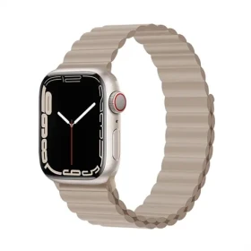 Devia Deluxe Sport 3 40/41/42 mm khaki / Řemínek pro Apple Watch / Silikonový / Magnetické zapínání (6938595364792)