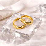 Kruhové náušnice Estefani Gold - 13 mm, chirurgická ocel, Zlatá