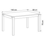 Jídelní stůl 140x88 , dekor divoký dub, kov černý mat
