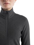 Dámská merino mikina, zip ICEBREAKER Wmns Descender LS Zip, Jet Heather/Black velikost: XL